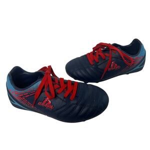 Brava Boys Size 1.5 Navy Blue Red Lace-Up Indoor Soccer Football Athletic Cleats
